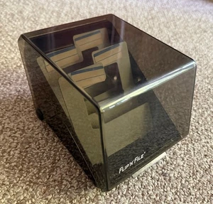 Flip N File 3.5" Floppy Disk Smoked Plastic Storage Organizer Dividers Apple II - Photo 1/12