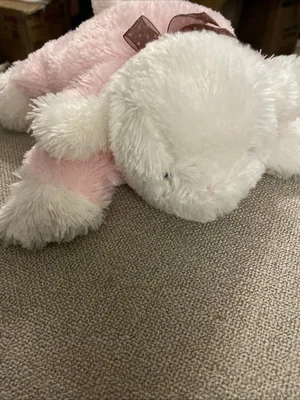 Carters Pink White Brown Bow Laying Down Sheep Lamb Plush Soft Toy - Image 1 of 4