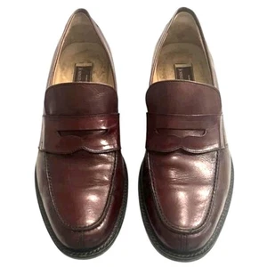 Johnston & Murphy Herren 10 M Halbschuhe Schuhe Braun Leder Handarbeit in Italien - Bild 1 von 10