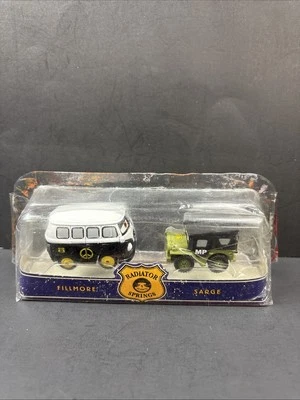 DISNEY PIXAR CARS RADIATOR SPRINGS ADVENTURES FILLMORE PEACE VW  & MP SARGE READ - Image 1 of 4