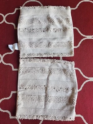 Pier 1 Pillow Covers (2) Never Used 20×20 Beige w/sequins - Image 1 of 4