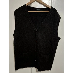 Gilet uomo J CREW marrone grande 100% lana di agnello bottoni unici  - Foto 1 di 5