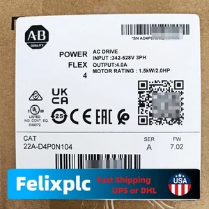 est Sealed AB22A-D4P0N104 SER A POWERFLEX 4 Catalog AC Drive A US Free Tax - Picture 1 of 4