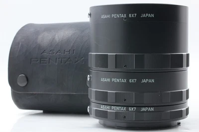 [MINT in Case] Asahi Pentax 6x7 Auto Extention Tube Ring 1 2 3 Set From JAPAN - Image 1 of 4