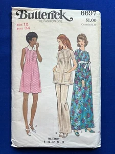Butterick Pattern 6697 Misses' Maternity Dress Tunic Pants Size 12 Bust 34 Cut - Picture 1 of 3