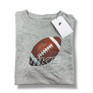 NWT Nike Boys NSW Football Graphic T-Shirt Short Sleeve Gray Boys Large - Picture 1 of 6