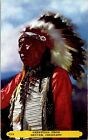 Postcard Greetings From Denver Colorado Indian Chief Chrome Unposted