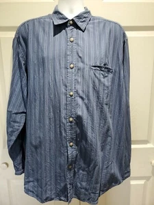 Levis Shirt Men Blue Size L Long Sleeve Striped Button Front Cotton 👔  - Picture 1 of 10