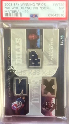 2008 SPx Winning Trios Marshawn Lynch/Chris Johnson/Norwood #'99 PSA 7 POP 1 - Image 1 of 2