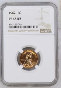 1962 LINCOLN CENT PROOF 1C PF65 RB; NGC PR65 RB; SKU 2600 - Picture 1 of 2
