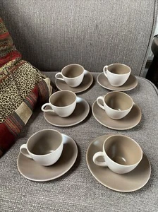 Juego de café vintage ""twintone"" de hongos/sepia - Imagen 1 de 3