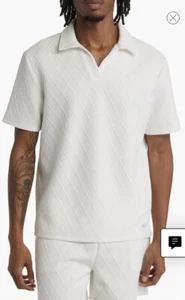Poloshirt Jacquard Jersey. Selten. Wie neu. Weiß Herren Large - Bild 1 von 14