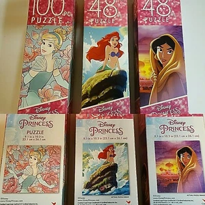 3 DISNEY PRINCESS PUZZLE KONVOLUT 48 & 100 TEILE SIEHE BILDER NEU  - Bild 1 von 6
