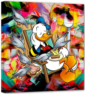 Donald Duck  Comic Pop Modern art Graffiti Bild 100x100 Aktuel Artegio GR31 - Picture 1 of 4