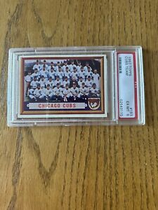 1957 Topps #183 Chicago Cubs Team Card ERNIE BANKS EX-MT PSA 6