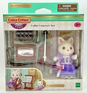 Sylvanian Families Calico Critters Town Cello Concert Set Susie Silk Cat NEW - Picture 1 of 12