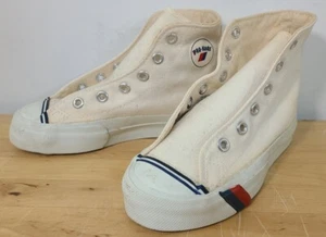 Vintage NOS Pro Keds High Top weiß Canvas Schuhe Gr. 1 M Turnschuhe - Bild 1 von 11