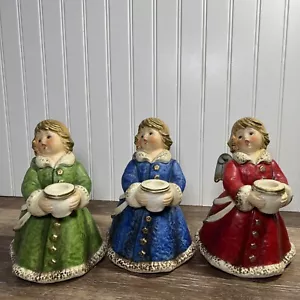 3 Angeli Goebel Rosso, Verde, Blu 9"" - Lotto con Portacandele Frobek # 42 329 22 - Foto 1 di 14
