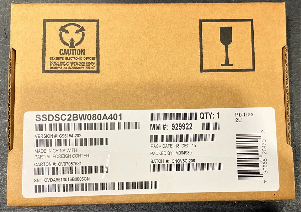 Intel SSDSC2BW080A4 SSD 530 Series 80GB, 2.5in SATA 6Gb/s, 20nm, MLC OPEN BOX  - Image 1 of 1