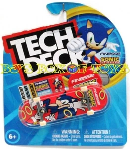 Tech Deck Finesse Sonic the Hedgehog SONIC Blue Red Character Skateboard New - Bild 1 von 3
