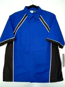 Suzuki Mens Blue Black Colorblock Short Sleeve Snap Closure Work Shirt Top Small - Picture 1 of 9