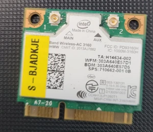 Intel Wireless-AC 3160 notebook SPS 710662-001 0B WLAN Karte Mini Half PCI E - Bild 1 von 1