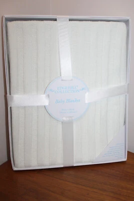 EDGEHILL COLLECTION BABY BLANKET KNIT OFF WHITE 30" x 40" (76 cm x 102 cm) - Image 1 of 2