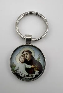 Heiliger Antonius silberfarbener Emaille katholische religiöse heilige Familie. Gebraucht. - Bild 1 von 6