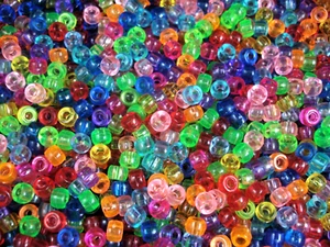 Pony Beads 2500pc Transparent Mix 6x4mm DIY FRIENDSHIP BRACELETS - Picture 1 of 2