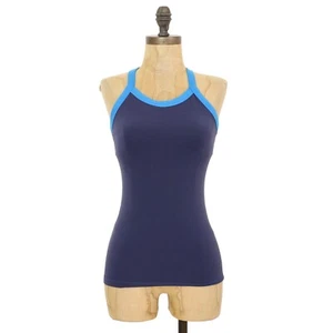 LULULEMON Ujjayi Power Y Tank Top Size 4 Racerback Back Pocket Blue EUC B59 - Picture 1 of 5