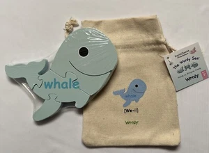Wordy Bilingual Puzzle Set Toddlers Whale Early Childhood Education Toy 2-Sided - Picture 1 of 7