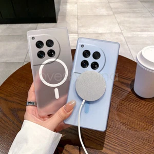 For OnePlus 12, Luxury Magnetic Ring Matte Clear Slim Light Cover Case - Picture 1 of 16