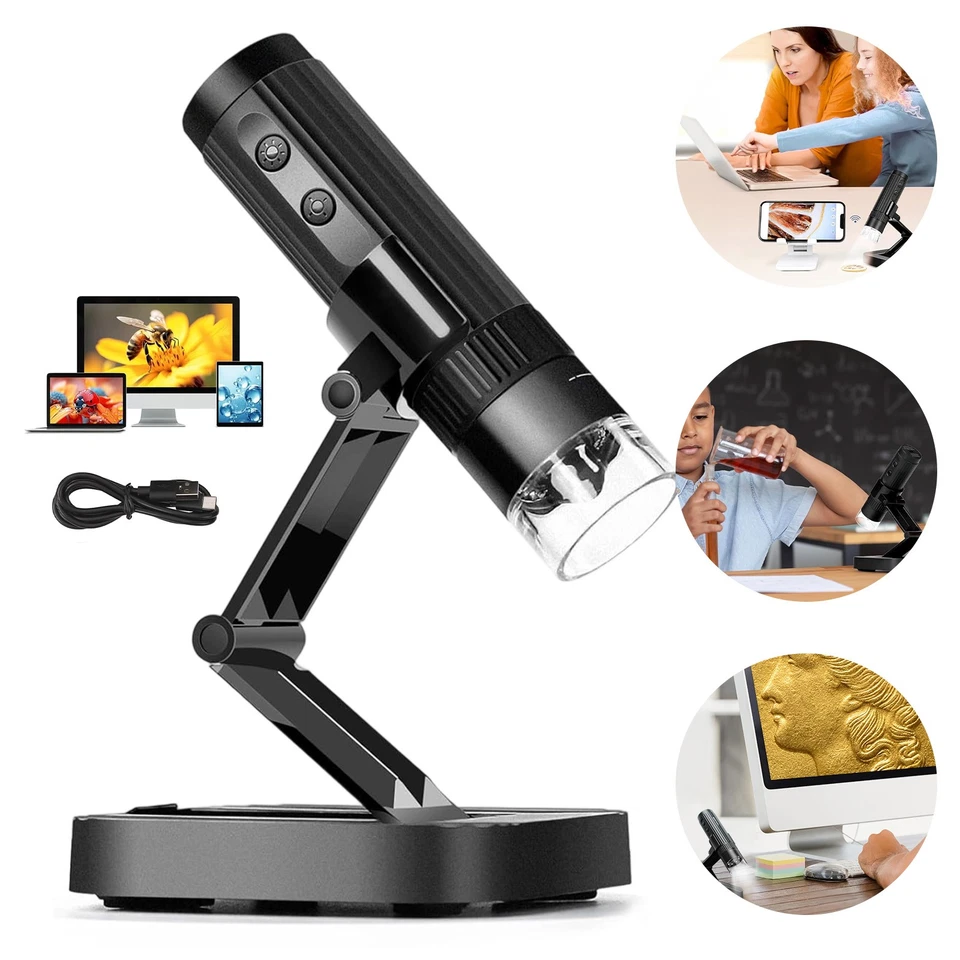 MARKENLOS USB Digital Mikroskop WiFi Mikroskop 50X-1000X Handmikroskop 1080P Kamera