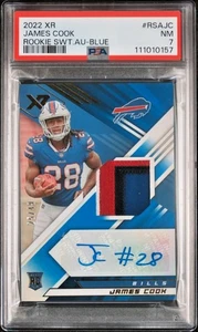 2022 Panini XR Rookie Swatch Autographs /49 Blue Prizm #RSA-JC James Cook RC PSA - Bild 1 von 10