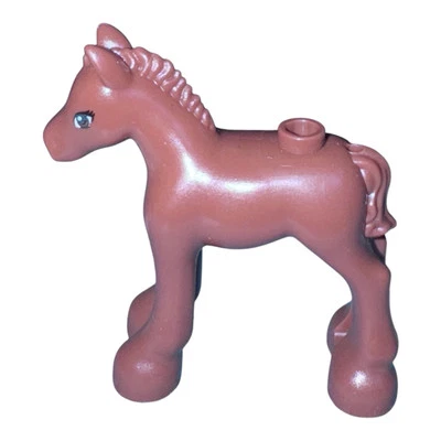 LEGO 11241pr0003 MARRÓN ROJIZO Caballo/Potro, con PEQUEÑO Estampado de Ojos Marrones Foto 1 de 2