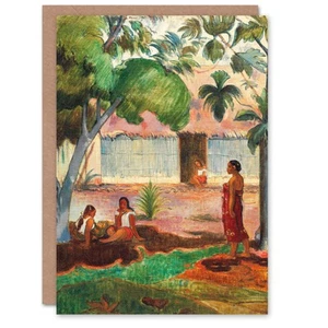 Paul Gauguin Art Card The Large Tree Tropical Scene Painting - Bild 1 von 6