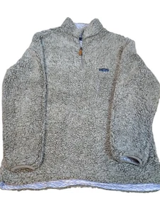 USA Palm Reversible Sherpa 1/4zip Grey Sherpa Wave Print Missing Tag (L) Mens - Picture 1 of 8
