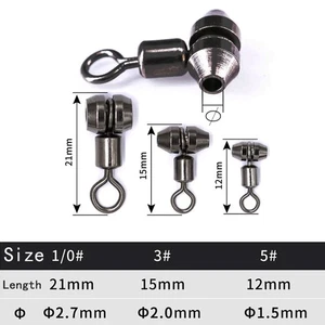 3 Voies Baril Croix Pêche à la Carpe Pivotant Roulement à Billes Résistant Connecteur Outils - Photo 1/21