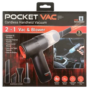 Pocket Vac Rechargeable Handheld Cordless Vacuum w/Accessories - As Seen on TV - Picture 1 of 12