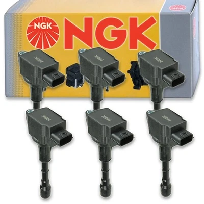 6 pc NGK Ignition Coils for 2008-2016 Nissan Maxima 3.5L V6 Spark Plug Wire tj - Image 1 of 4