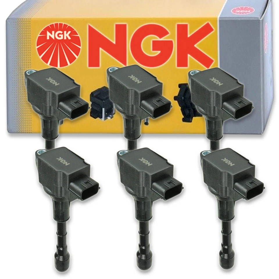 Bobinas de encendido NGK de 6 piezas para Nissan Máxima 2008-2016 3,5 L V6 cable de bujía tj Foto 1 de 4