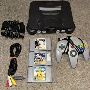 Nintendo 64 N64 Konsole SAUBER & GETESTET Konvolut Lot 3 Spiele OEM Controller Kabel - Bild 1 von 8