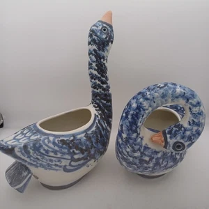 Poldrate Ceramic Goose X 2 One With a Repair - Picture 1 of 14