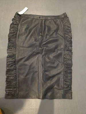 Falda lápiz acanalada de cuero negro D&G Dolce & GABBANA talla 46 Foto 1 de 4