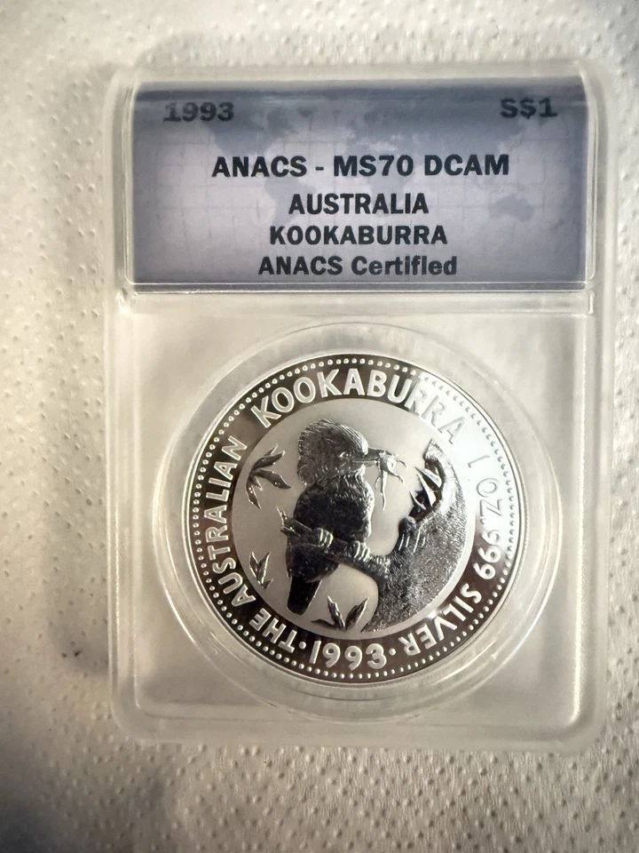 1993 Australia $1 Silver Kookaburra ANACS MS-70 DCAM - Image 1 of 2