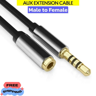 Cable de extensión de video AUX de 4 polos auriculares de audio estéreo macho a hembra Foto 1 de 4