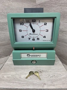 Acroprint Heavy Duty Manual Time Recorder Time Clock 125NR4 funktioniert, mit Schlüssel - Bild 1 von 9
