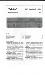 Wega Service Manual für R 3140 - 2 Copy - Picture 1 of 1