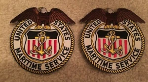 Lot of 2 United States Maritime Service Patches with Eagle & Anchor FREE SHIP - Picture 1 of 6