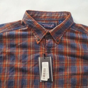 NWT Roundtree & Yorke Full Button Front Long sleeve Size X-LARGE Plaid MENS - Picture 1 of 9